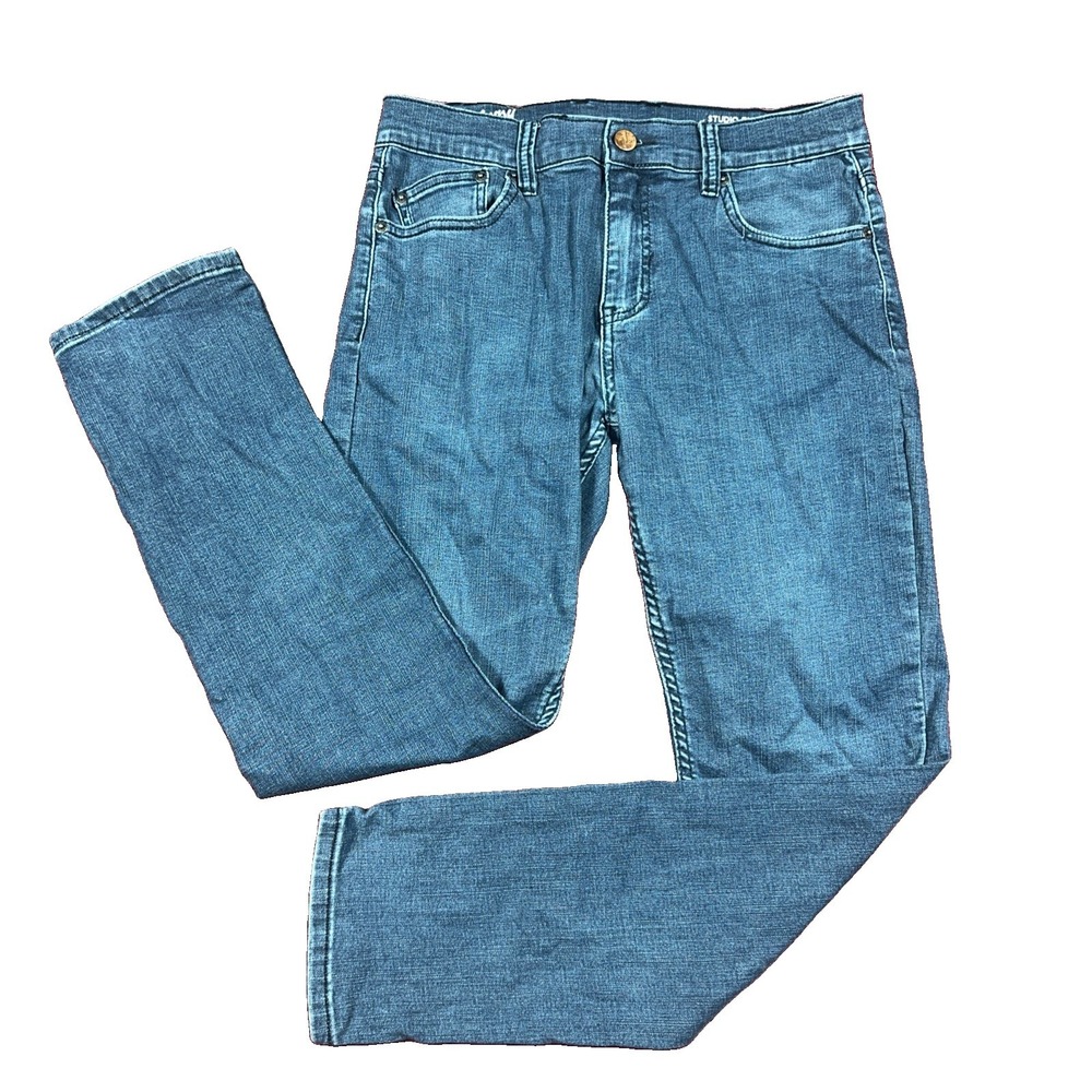 Mugsy Jeans Men 32x30 Studio Blue Slim Stretch Medium Wash Comfort Stretch